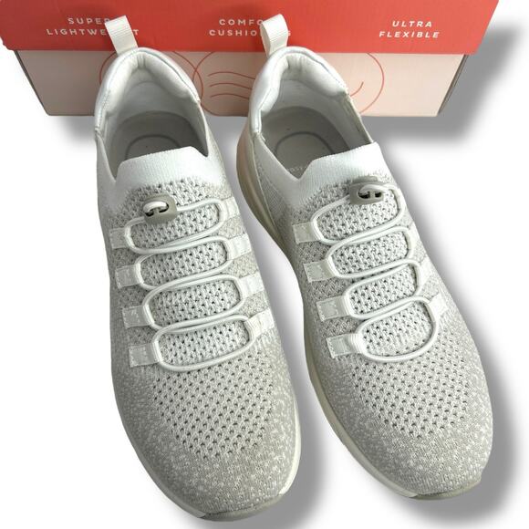 NEW Easy Spirit Knit Slip On Sneaker Size 6.5 Light Gray Comfort Walking Shoe - Picture 9 of 9